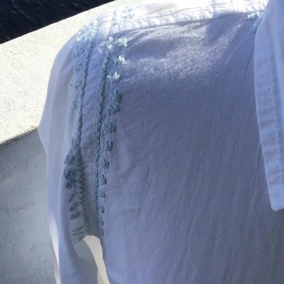 Subtle Luxury Gorgeous Embroidered Cotton Tuxedo Style Long Sleeve Shirt - Picture 14 of 16